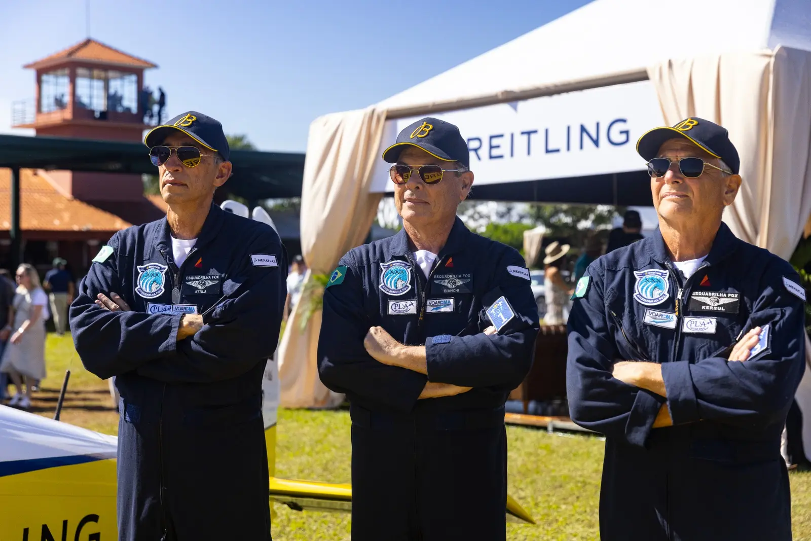 Áttila, Bianchi e Kersul, pilotos da Esquadrilha Fox